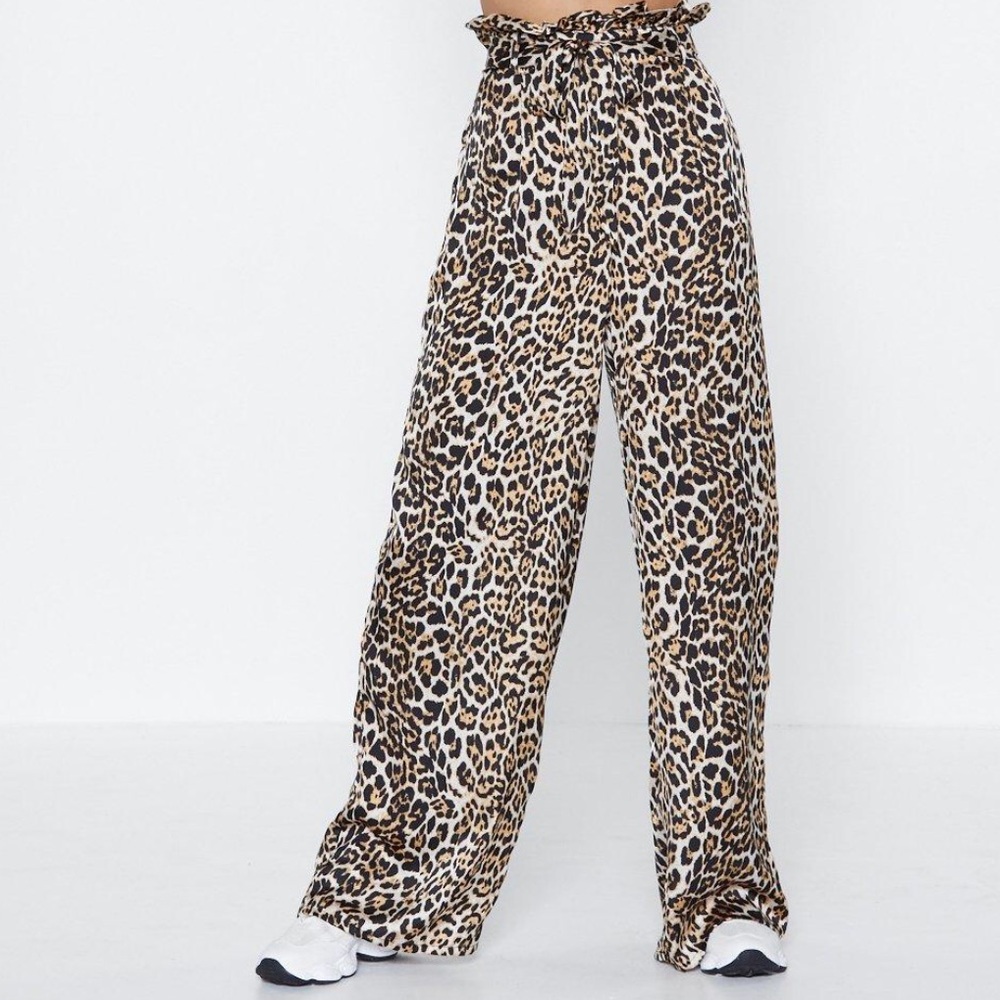 Silk cheetah pants